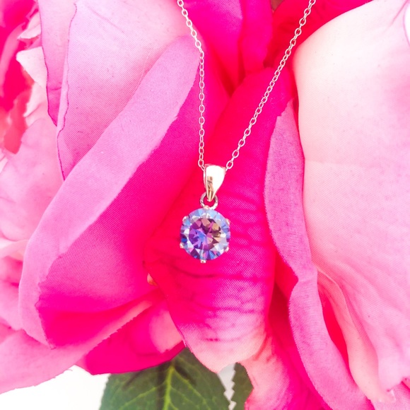 Iridescent Blue/Lavender Necklace - Picture 1 of 3